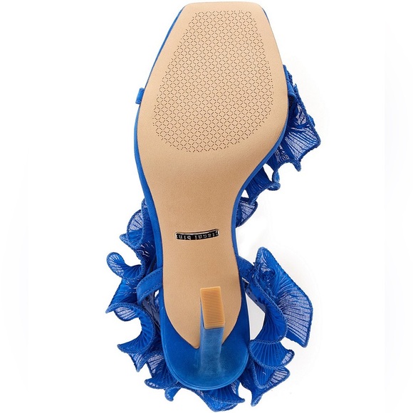 NWT Gianni Bini Franz Suede Chiffon Ruffle Dress Sandals Sz 6,5 main image 5